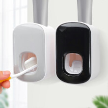 (As show, One size) 2 Pieces Toothpaste Dispenser, Wall Mounted Automatic Toothpaste Dispenser, Toothpaste Dispenser Automatic for Kids and Families, Traceless Installati