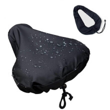 (As show, One size) Bike Seat Cover - 2pcs Bicycle Seat Rain Cover, Waterproof Bike Cushion Seat Protector with Drawstring for Rainproof and Dust Resistant (Black)