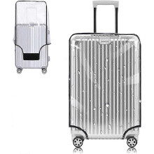 (As show, One size) Clear PVC Suitcase Cover 28''(25.98''H x 19.68''L x 11.81''W)Protectors 24 Inch Luggage Cover for Wheeled Suitcase