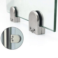 (As show, One size) Glass Clamps 4 Stainless Steel Glass Clamps Adjustable Glass Bracket Flat Back for Balustrade5-8mm