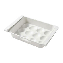 Egg Organizer for Fridge, Suitable Size Egg Protection Box, Space Saver Plastic Egg Tray for Refrigerator Egg Holder (White)