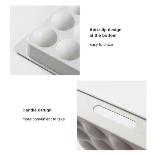 Egg Organizer for Fridge, Suitable Size Egg Protection Box, Space Saver Plastic Egg Tray for Refrigerator Egg Holder (White) 1