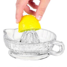 FreshJuice Collector CitrusJuicer, HeavyweightGlass Design for Optimal Juice Extraction, HandleAndPourSpout for Easy Use, DishwasherSafe Transparent