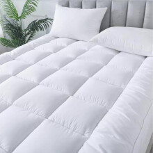 (Double) Luxury Mattress Topper 4-Inches 10CM Extra Thick Hotel Quality Mattresses Toppers Soft Comfy Bounce Back Bed Cover Single Double King Super King