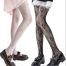 (As show, One size) Women's Pattern Tights, High Waist Sexy Fishnet Tights with Sexy and Charming Hollow Out Pattern, Sheer Mesh Hole Tights (Rose)