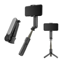 (As show, One size) Selbstauslser Hebel Bluetooth Fernbedienung mit Fill Light Handheld Ptz Kamera Anti Shake Mini Handy Stabilisator schwarz