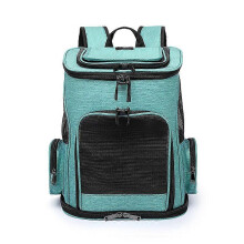 (As show, One size) Cat Dog Backpack, Breathable Foldable Cat Dog Carrier Bag for Small Cats and Puppy Dogs, Cat Carrier Backpack with Interior Safety Strap (Green33*26*4