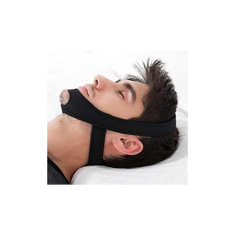 Black (As Show, One Size) Neoprene Anti Snoring Stop Snoring Chin Strap Belt (Black)