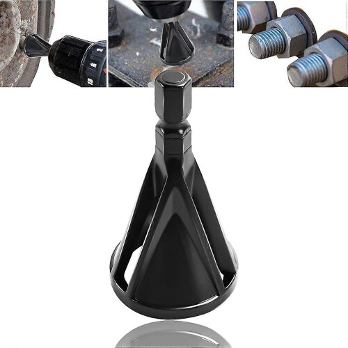 (As show, One size) Deburring External Chamfering Tool,(Hexagon-Black-2pcs) Chamfer Tool Deburring External Drill High Speed Stainless Steel Burr Removal Bit Quickly Repa