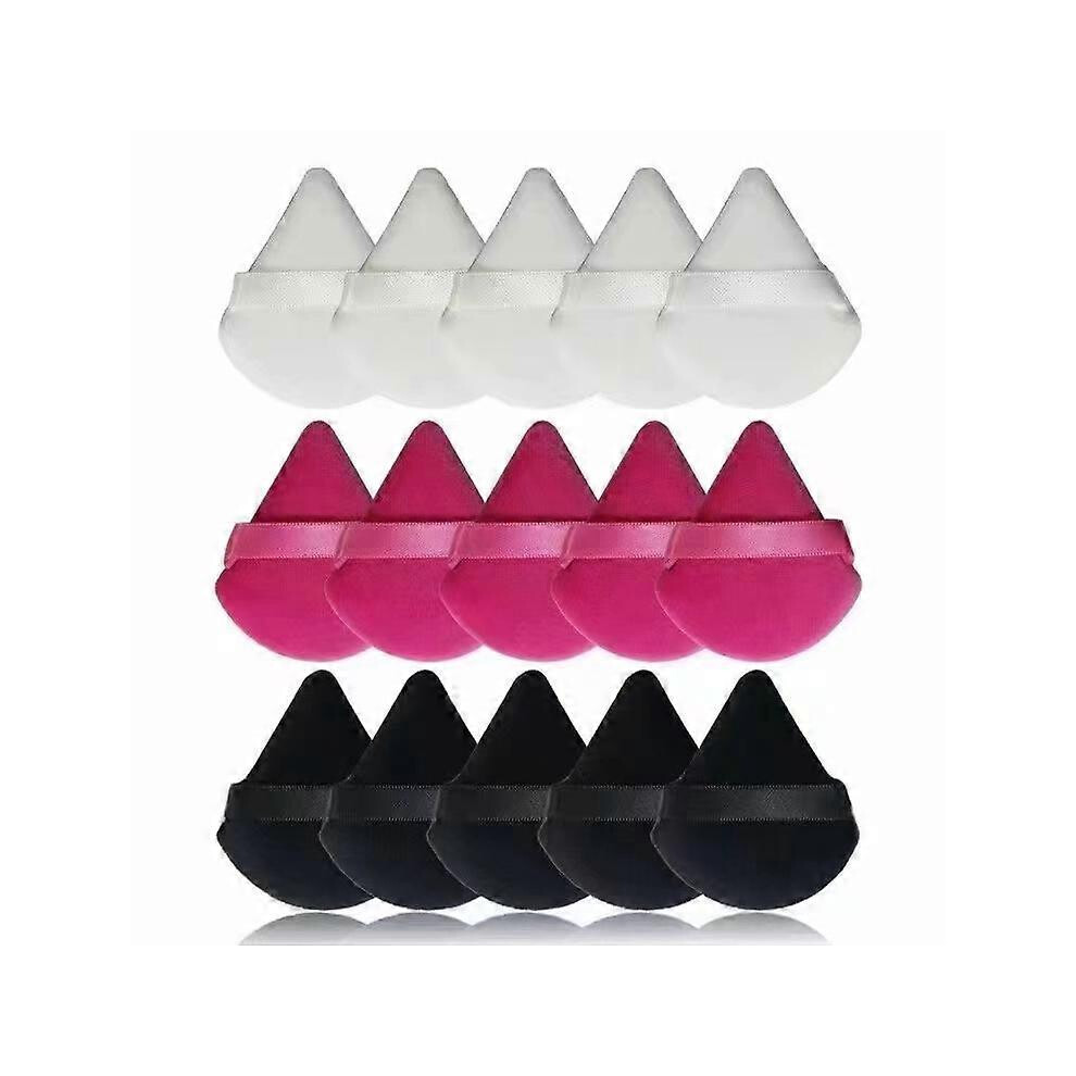 (As show, One size) 15 Pieces Powder Puff Face Soft Triangle Makeup Puff for Loose Powder Mineral Powder Body Powder Velour Cosmetic Foundation Blende