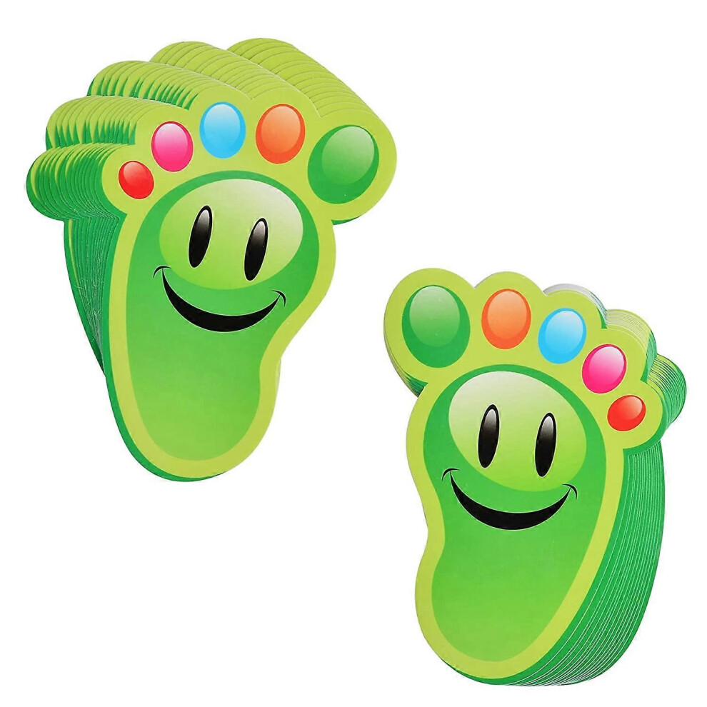 (As show, One size) 15-Pairs Cartoon Guide(Green)Self-Adhesive Footprints Stickers Floor Decals for Kids Room Party Nursery Floor Stairs Decor