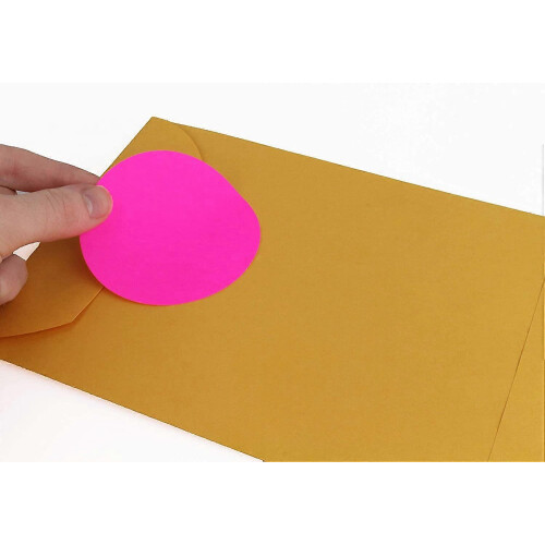 (As show, One size) 2 Inch Round Label ,Fluorescent Pink ,Permanent Color Code Dot Stickers, 500 Labels per Roll 1