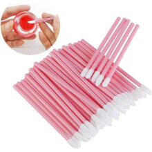 (As show, One size) 200 Disposable Lip BrushesPink Make Up Brush Lipstick Lip Gloss Wands Applicator Tool Makeup Beauty Tool Kits