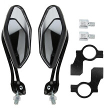 Motorcycle Rearview Side Mirrors, Custom Design Universal Fitment for Wide Clear Vision, Collision Resistance & Durable Use, 360 Degrees Rotary