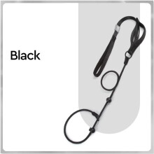 ((Black)) Nylon Slip Lead Dog Leash with Double Handle Heavy Duty Training & Walking Leash