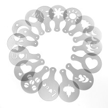 16pcs Cappuccino Chocolate Stencil Templates Coffee Latte?Latte Espresso Fancy Coffee Tool Set Foam ?Christmas Style Strew Flowers Pad Duster Spray