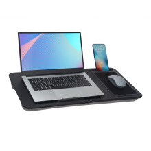 Baoee Large Black Lap Desk Portable Tray with Pillow Cushion Fits Up to 17", with Slot, Mouse Pad, Great for Home & Office
