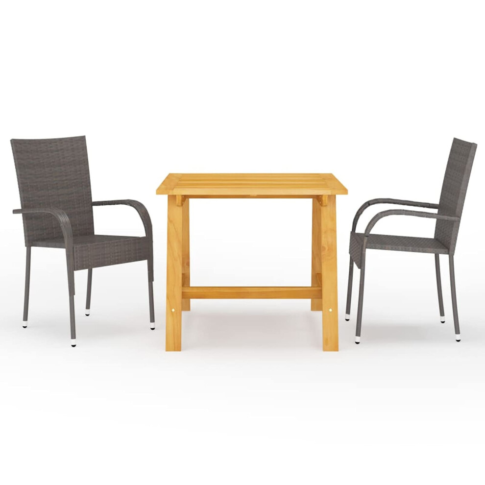 Camerina 3 Piece Garden Dining Set Brown,Garden Dining Set,Dining Set,Patio Dining Set,Garden Furniture Set(SPU:3068697)