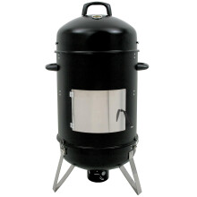 BBQ-Toro smoker barrel Hickory ? 46 cm | barbecue barrel | smoker barrel | smoker grill | charcoal grill with lid | drum barrel BBQ | incl. 6 hooks