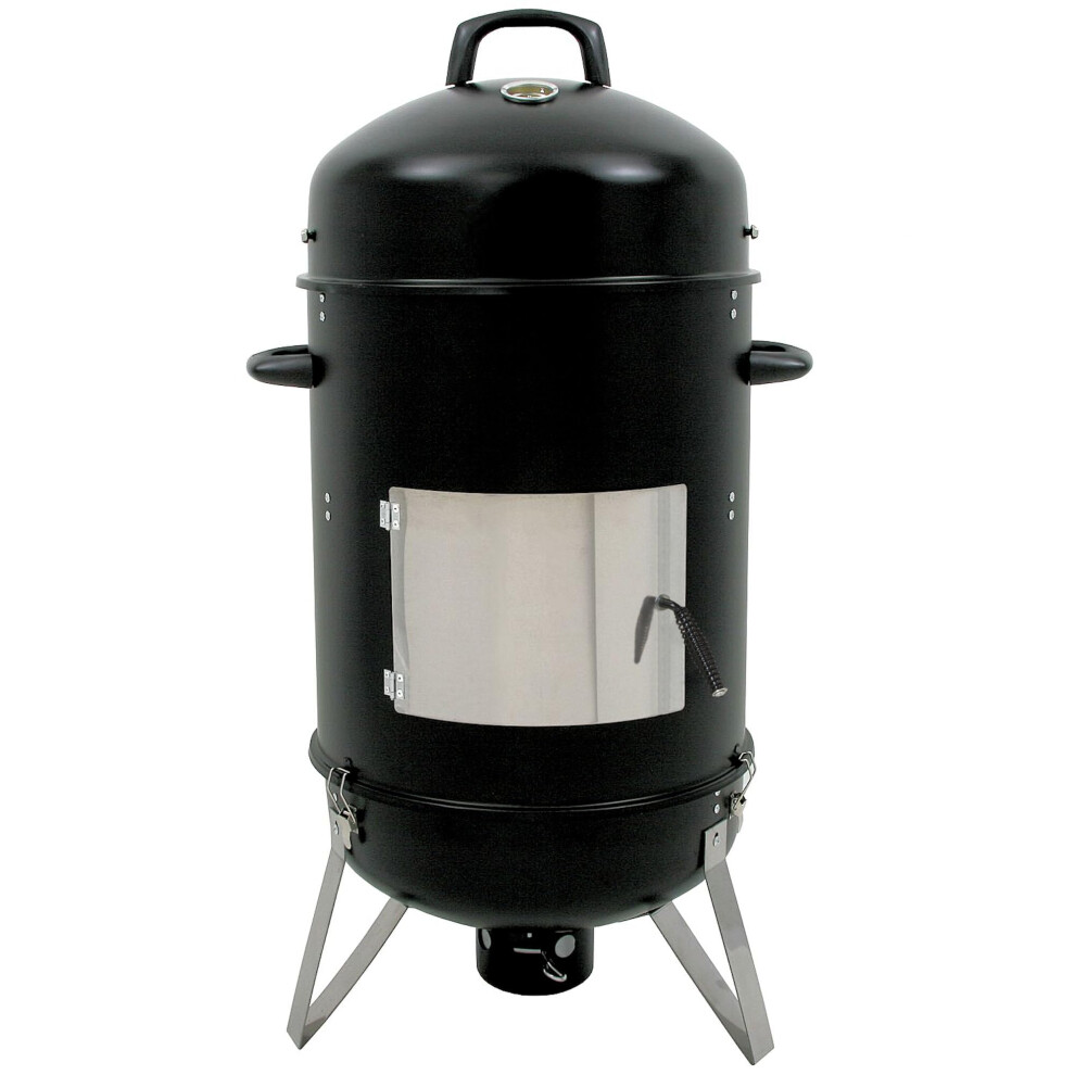 Bbq-Toro Smoker Barrel Hickory ? 46 Cm | Barbecue Barrel | Smoker Barrel | Smoker Grill | Charcoal Grill With Lid | Drum Barrel Bbq | Incl. 6 Hooks