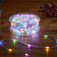 37.5m Light up Christmas Two Tone String Lights with 500 Warm White & Multi-Coloured LEDs
