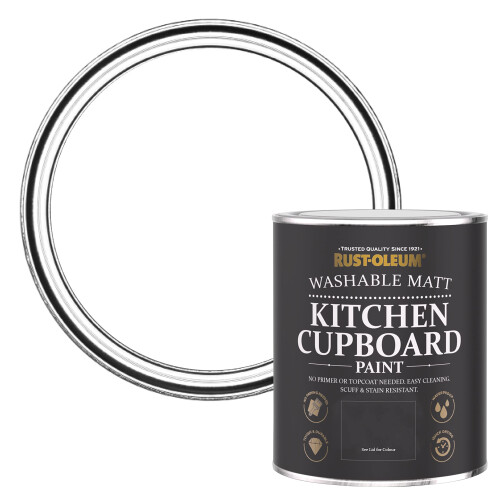 Rust-Oleum Rust-Oleum White Kitchen Cupboard Paint in Matt Finish - Cotton (WHITE) 750ml