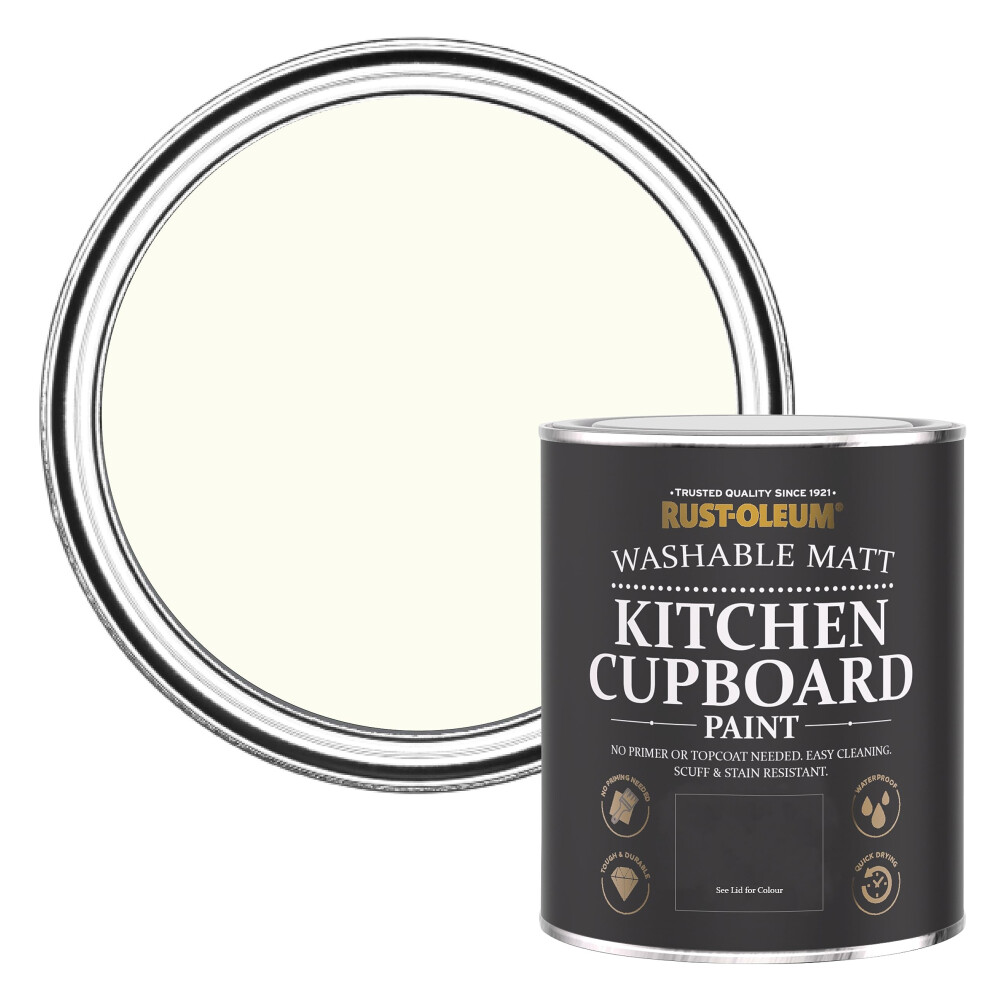 Rust-Oleum Off Kitchen Cupboard Paint In Matt Finish - Porcelain 750Ml White