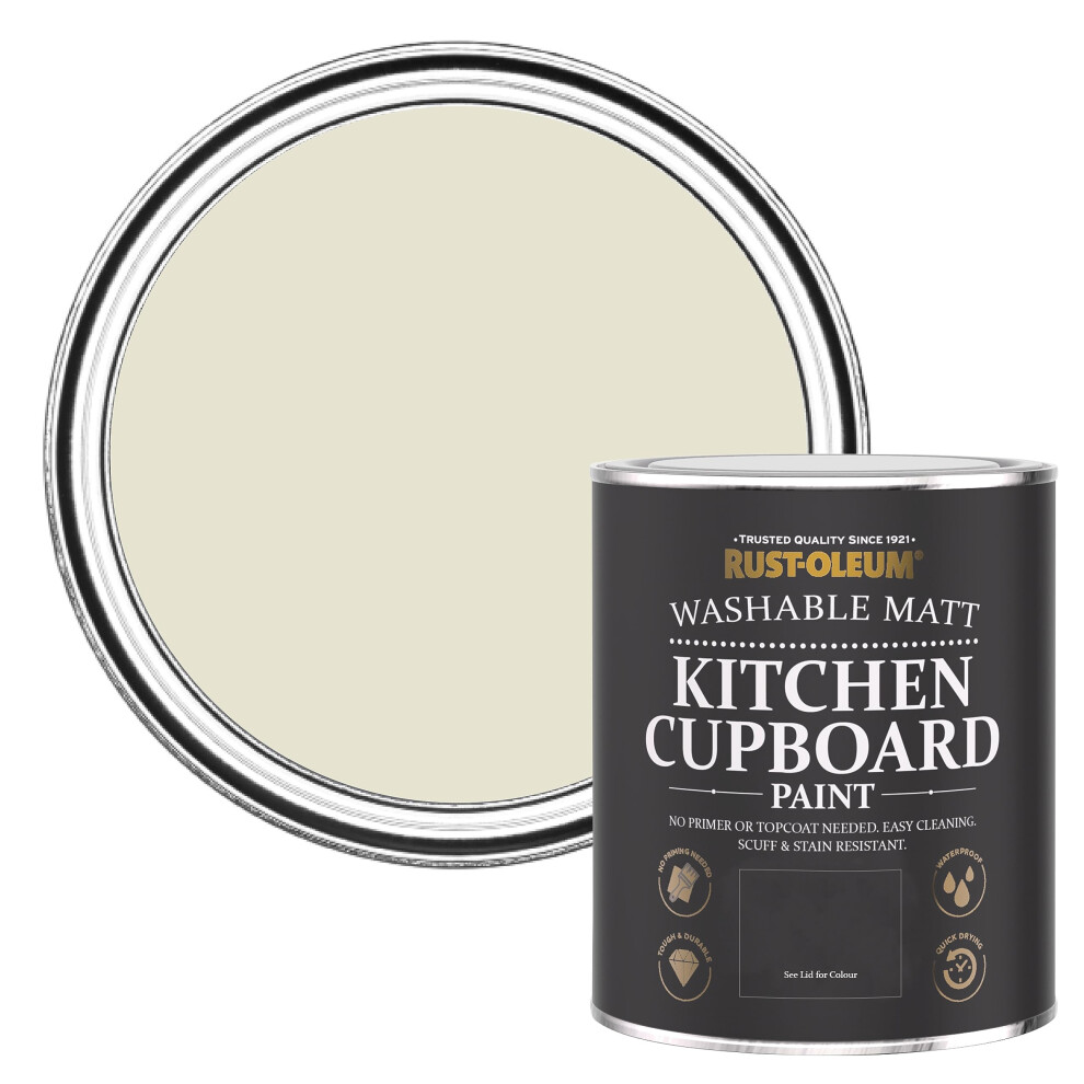 Rust-Oleum Grey Kitchen Cupboard Paint in Matt Finish - Oyster 750ml