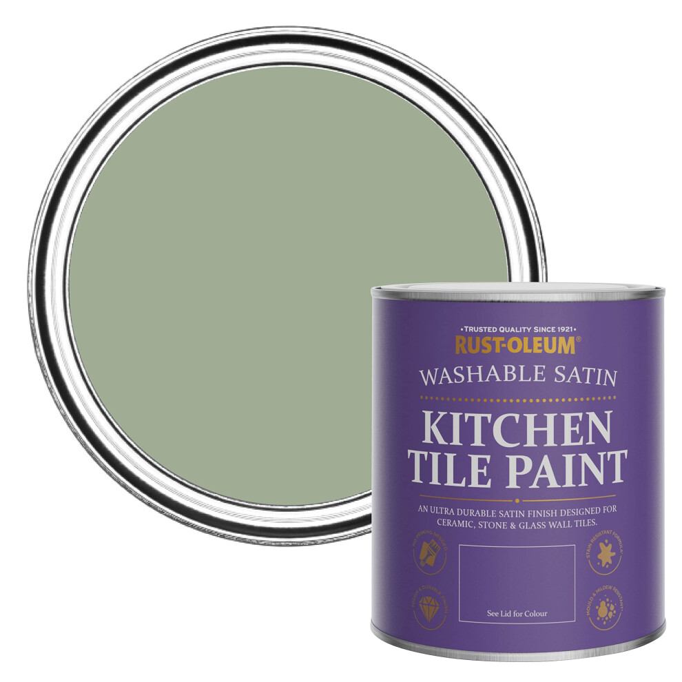 Rust-Oleum Water Resistant Kitchen Tile Paint In Satin Finish - Bramwell 750Ml Green