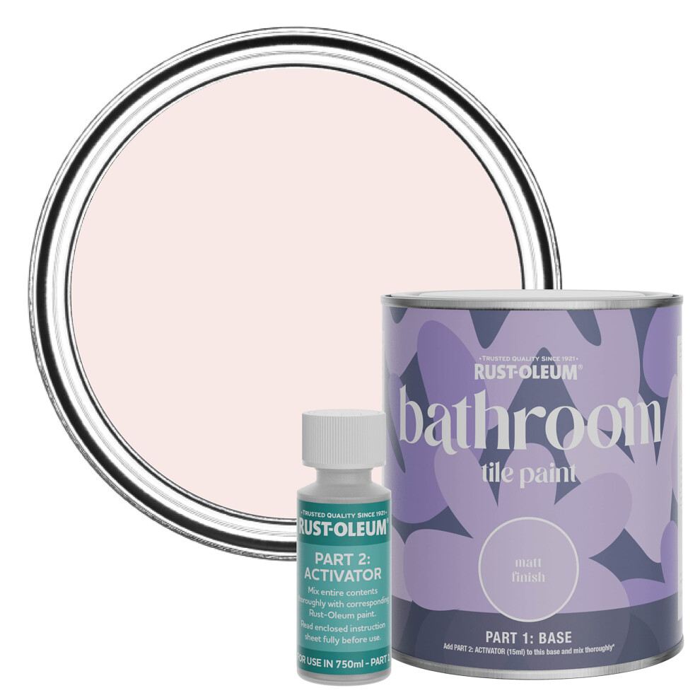 Rust-Oleum Pink Water-Resistant Bathroom Tile Paint in Matt Finish - China Rose 750ml