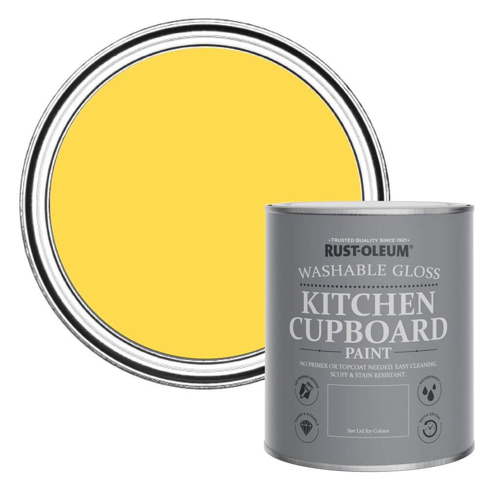 Rust-Oleum Yellow Kitchen Cupboard Paint in Gloss Finish - Lemon Sorbet 750ml