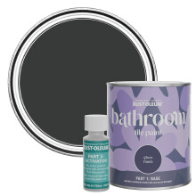 Rust-Oleum Black Water-Resistant Bathroom Tile Paint in Gloss Finish - Natural Charcoal (Black) 750ml