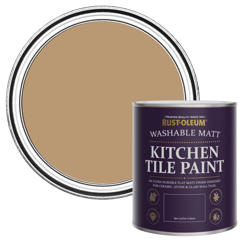 Rust-Oleum Orange Water-Resistant Kitchen Tile Paint in Matt Finish - Fired Clay 750ml
