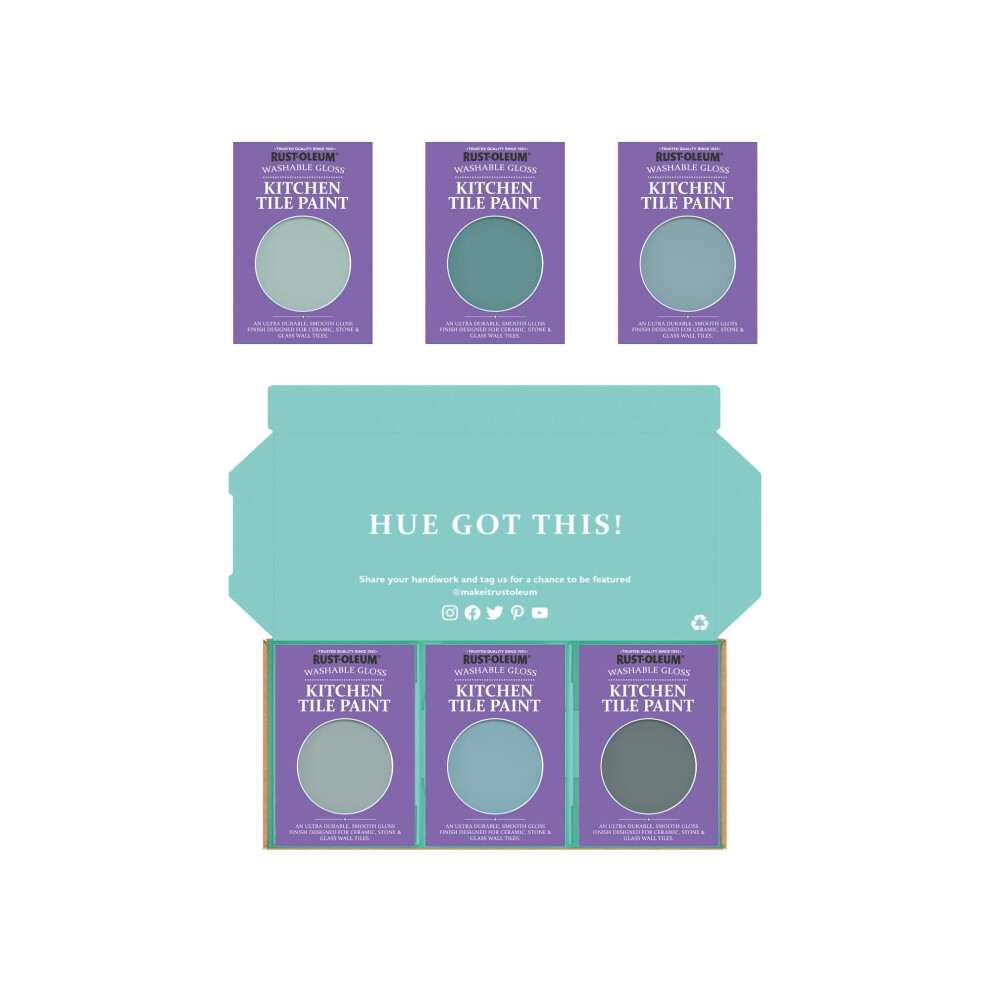 Rust-Oleum Kitchen Wall Tile Paint in Gloss Finish ? Ocean Blues Tester Box