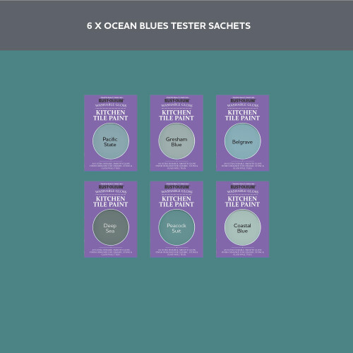 Rust-Oleum Rust-Oleum Kitchen Wall Tile Paint in Gloss Finish ? Ocean Blues Tester Box 1