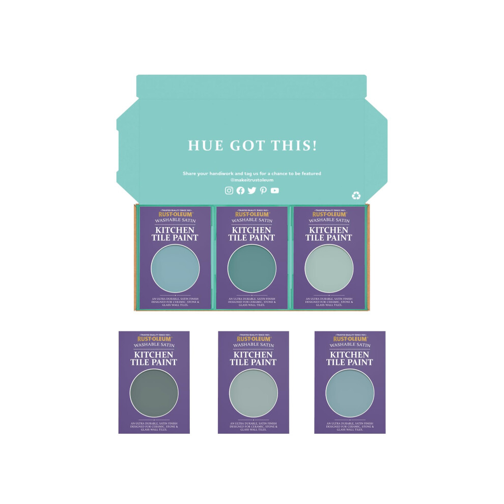Rust-Oleum Kitchen Wall Tile Paint in Satin Finish ? Ocean Blues Tester Box