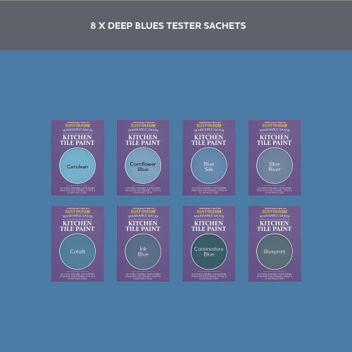 Rust-Oleum Rust-Oleum Kitchen Wall Tile Paint in Satin Finish ? Deep Blue Tester Box 1