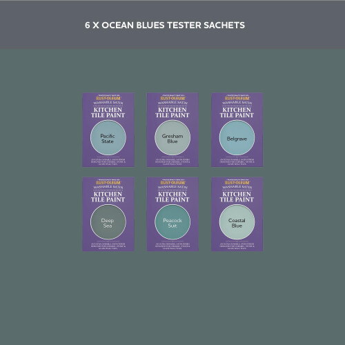 Rust-Oleum Rust-Oleum Kitchen Wall Tile Paint in Satin Finish ? Ocean Blues Tester Box 1