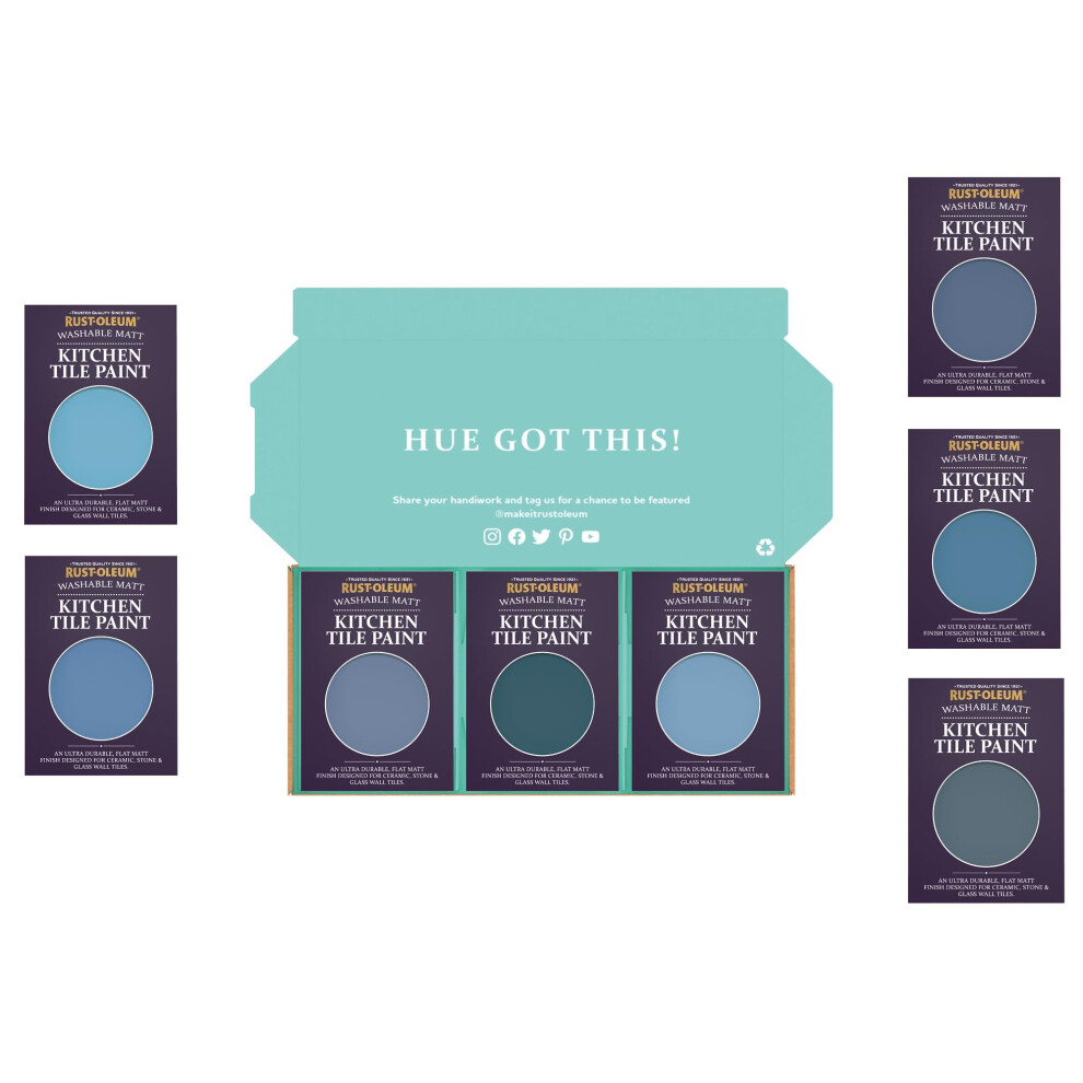 Rust-Oleum Kitchen Wall Tile Paint in Matt Finish ? Deep Blue Tester Box