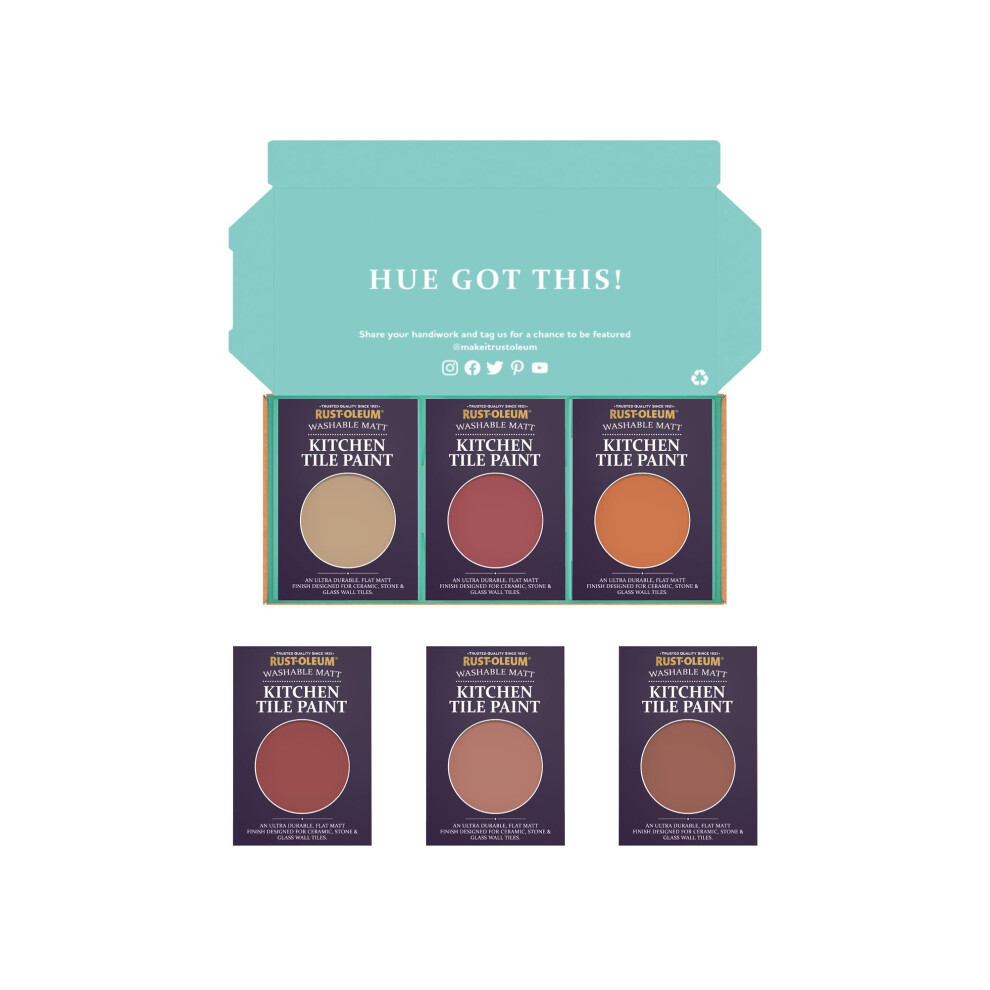 Rust-Oleum Kitchen Wall Tile Paint In Matt Finish ? Fiery Shades Tester Box 5013296769204