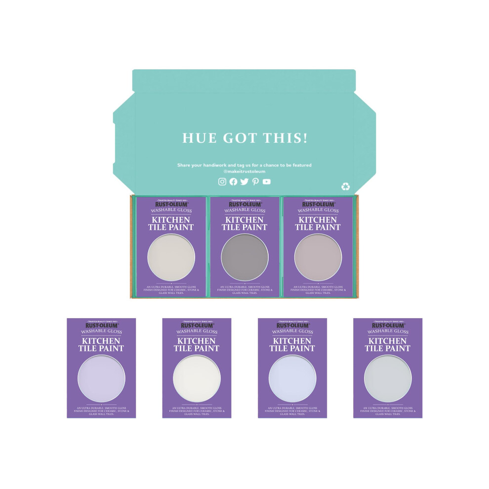 Rust-Oleum Kitchen Wall Tile Paint in Gloss Finish ? Pastel Purples Tester Box