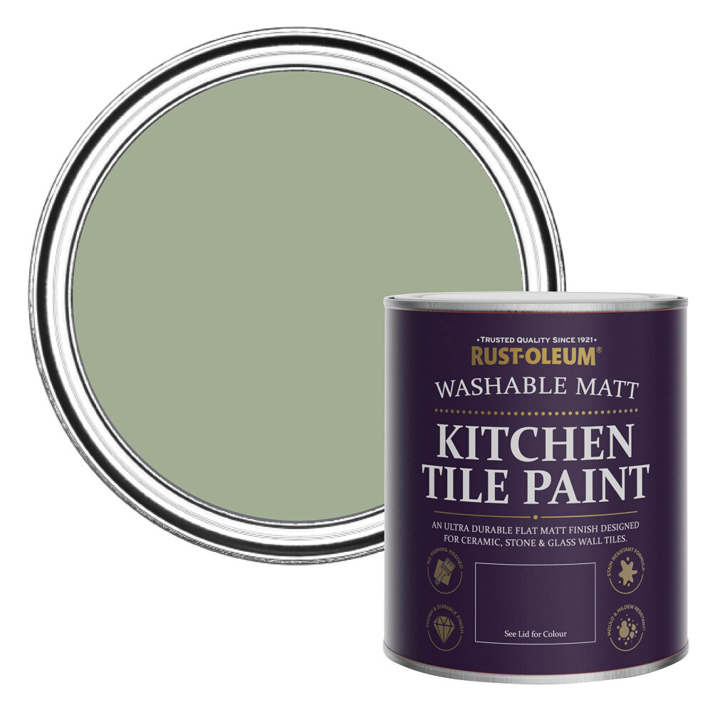 Rust-Oleum Water Resistant Kitchen Tile Paint In Matt Finish - Bramwell 750Ml Green