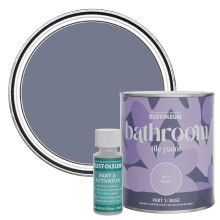 Rust-Oleum Blue Water-Resistant Bathroom Tile Paint In Matt Finish - Hush 750ml