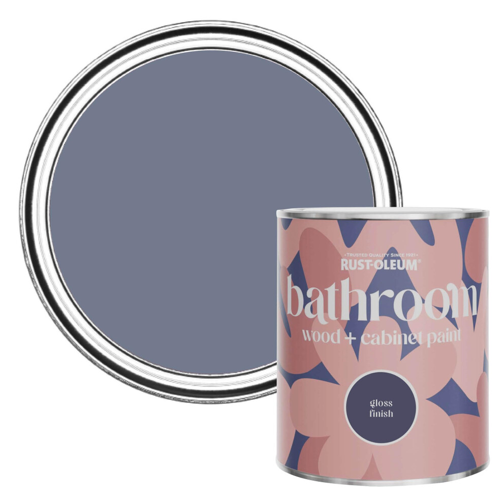 Rust-Oleum Blue Moisture Resistant Bathroom Wood & Cabinet Paint In Gloss Finish - Hush 750ml