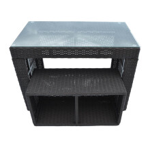 CANADIAN SPA CO. Hot Tub Bar with Stool, Surround Furnishings for Square Spas and Hot Tubs, Surround Furniture Collection, Wicker Weatherproof,