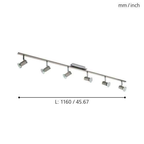 EGLO EGLO Wall Light, Aluminium, GU10, Matt Nickel, Chrome 1
