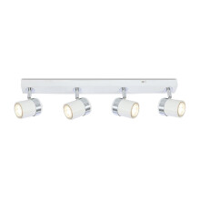 UKEW Ceiling Light 4 Way Rotatable - Light Fittings Ceilings White with GU10 Spotlight - Modern Spotlights Ceiling Straight Bar - Wall Spotlight for