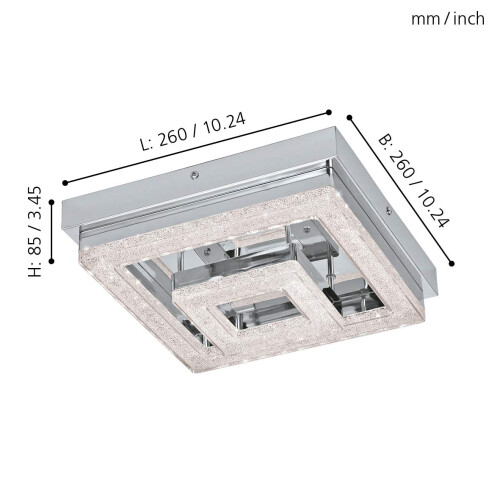 EGLO EGLO 95659 LED Chrome Wall/Ceiling Lamp FRADELO, One Size 2