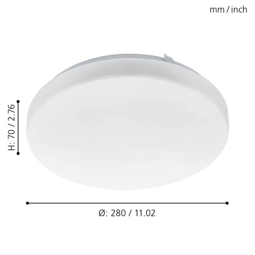 EGLO EGLO Wall/Ceiling Light, Alloy Steel Plastic, 11.5 W, White, Diameter 28 cm 2