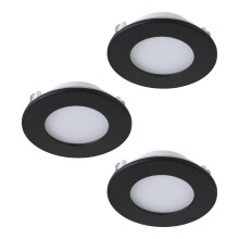 Eglo Connect.z Set of 3 Smart Home LED Bathroom spotlights Fueva-Z, Flat spot Lights for Ceiling, ? 3.3 inches, ZigBee, app and Voice Control, Warm ?